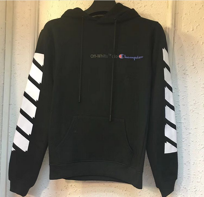 off white co champion hoodie